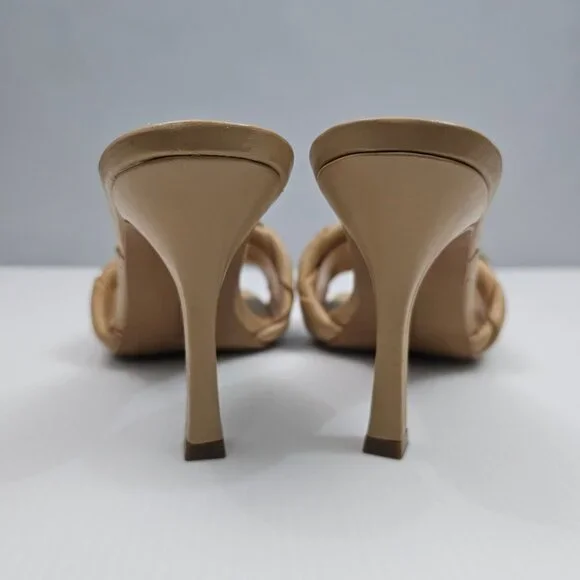 Vince Camuto Brelanie Braided Sandal Womens 8 Tan Woven Leather Mule Heels NEW - Picture 8 of 14